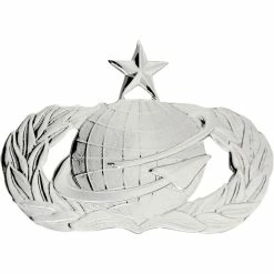 New ❤️ Ira Green, Inc Air Force Senior Manpower Personnel Badge, Mirror Finish, Pin-On, Mid-Size 😍