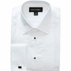 Discount ✨ Other Brands Commercial Men's White Formal Tuxedo Pleated 👗 Dress 👕 Shirt ⌛